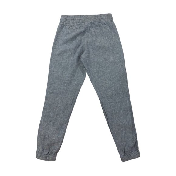 Athleta Cabo Linen Jogger Pants Womens Size 4 Chambray Blue Zip Pockets - Picture 2 of 6